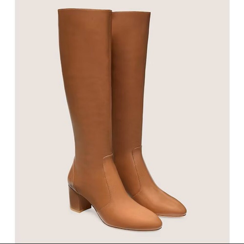 Stuart Weitzman Yuliana 60 Knee-High Zip Boot in Cappuccino - Size 6.5